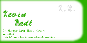 kevin madl business card